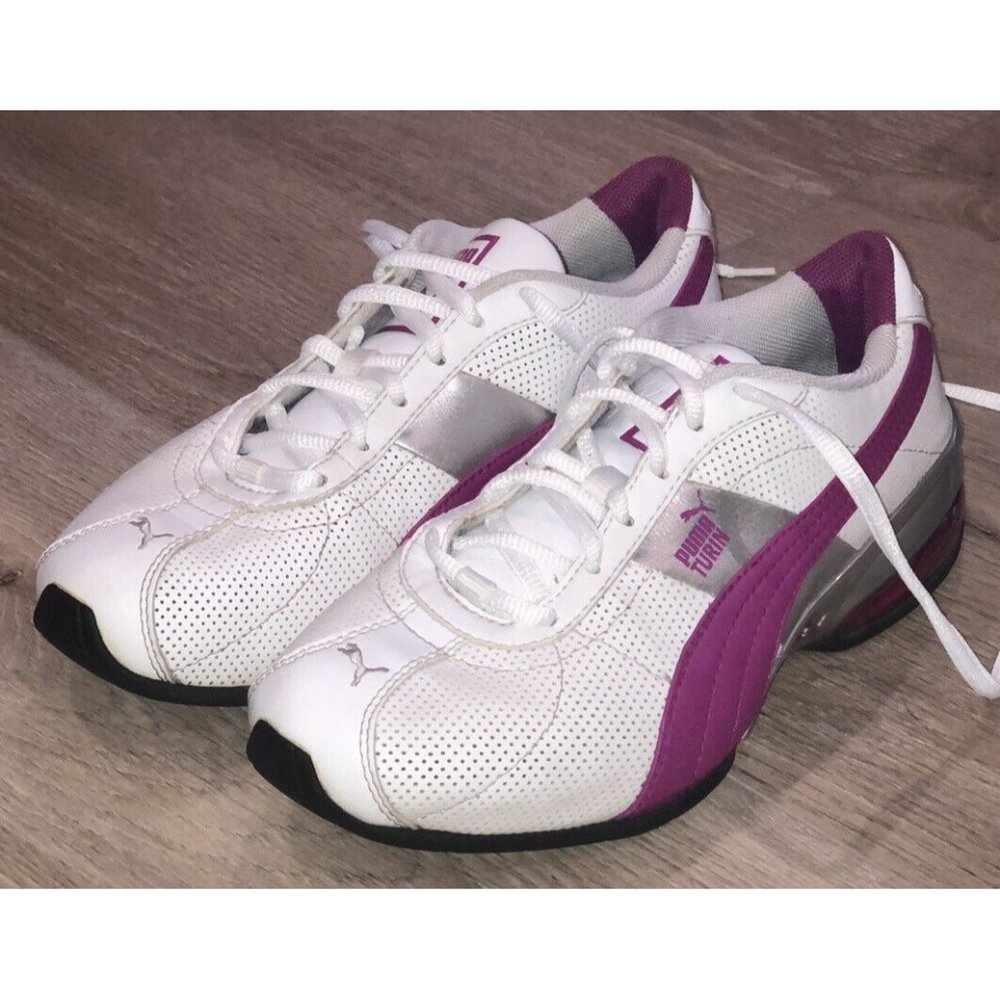 Puma Turin Women’s Size 7 White/Pink EcoOrtholite Running Shoes 185239-09